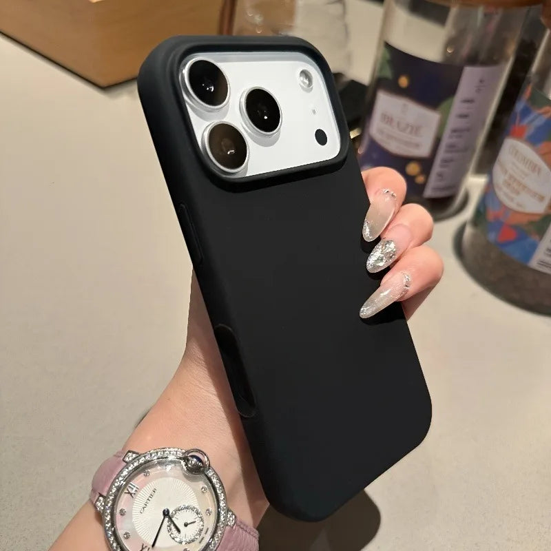 جراب سيليكون سائل مغناطيسي MagSafe لهاتف آيفون 17 16 15 14 13 برو ماكس 17 برو إير 16 برو، غطاء جراب ناعم للشحن اللاسلكي