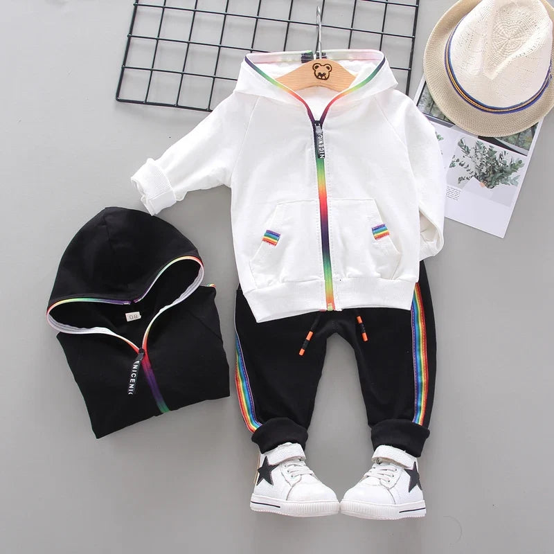 Spring Autumn Baby Girl Clothes Suit Boys Clothing Children Hooded Jacket Pants 2Pcs/Sets Toddler Sports Costume Kids Tracksuits