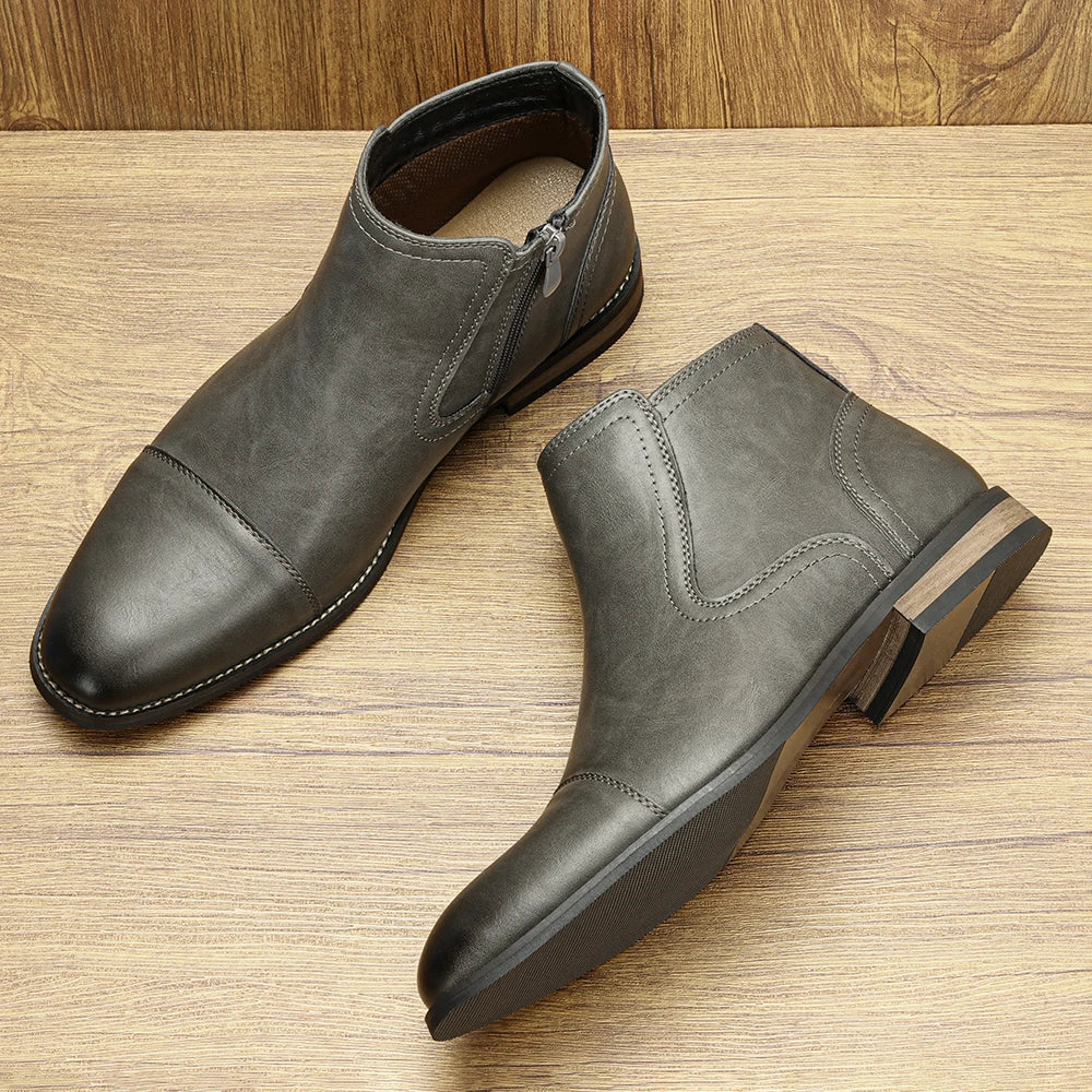 Boots Men Comfortable Fashion 2025 Brand Boots Leather