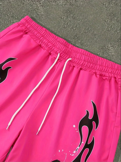 2025 Summer New Street casual Fashion Hip-hop Youthful Vitality 3D printed Breathable lightweight Youth Set