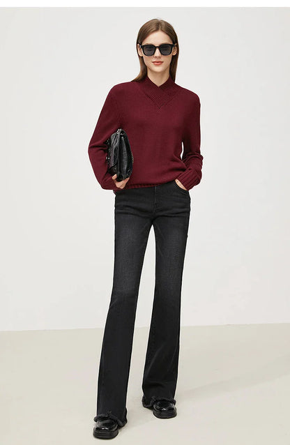 Jeans For Woman 2025 Winter New Slim-fit Warm Versatile Flared Pants Simple Commuter Casual Casual Woman Trousers 12344022