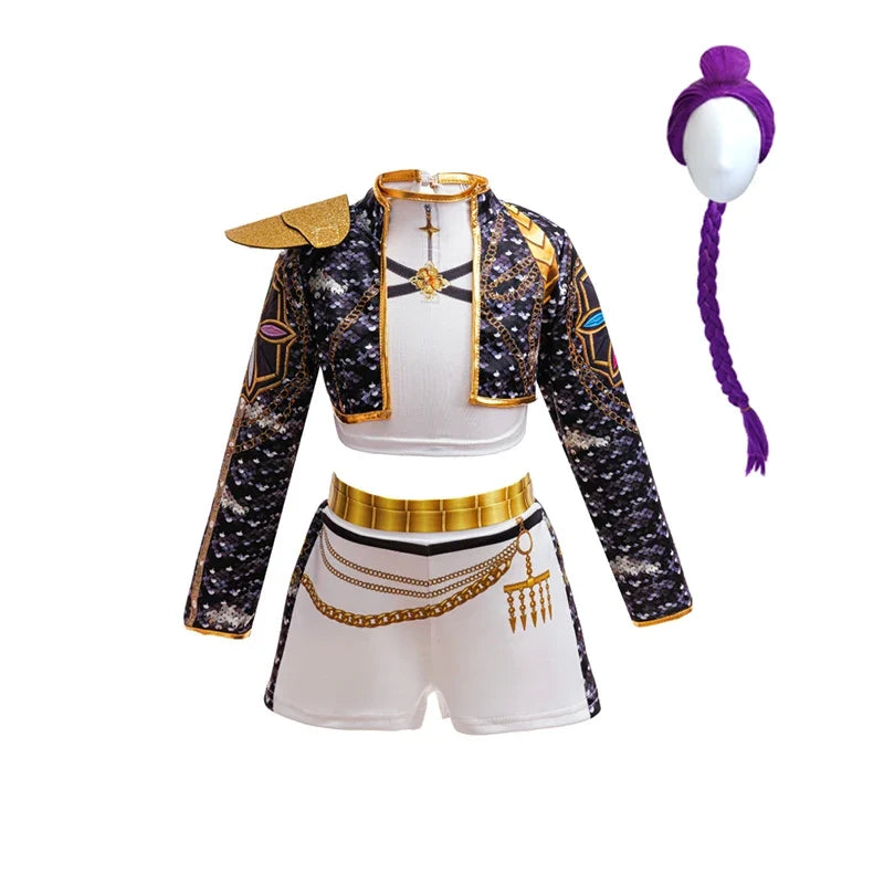 Girls Hip Hop Dance Outfit Set Multi Styles Crop Top Jacket Skirt Shorts Kids Jazz Stage Performance Costume