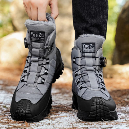 New Winter Oversized Men's Boots Waterproof Cold Resistant Plush and Warm Snow Boots Outdoor Thick Soled Casual Work Boots