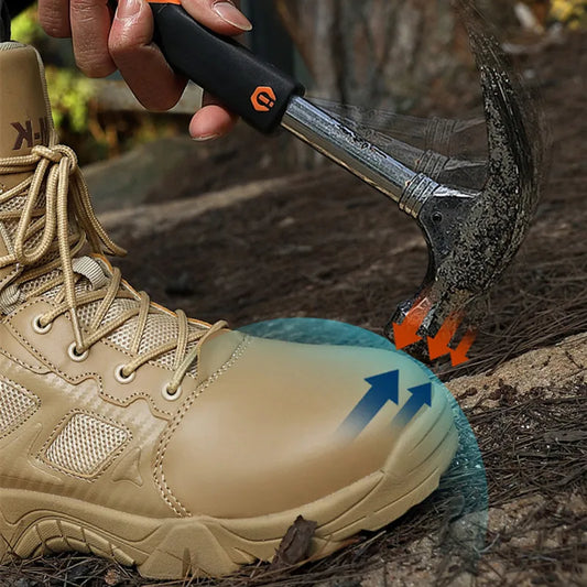 Outdoor Waterproof Safety Shoes Security Steel Toe Cap Men's Boots Working Steel Toe Anti-Smashing Men's Work Boots Size 47