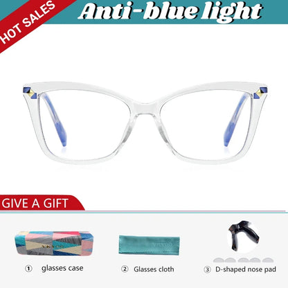 Usual Cat Eye Myopia Prescription Glasses Hyperopia Women Reading CR39 Anti Blue Light Optical Eyeglasses Frame PFD2127