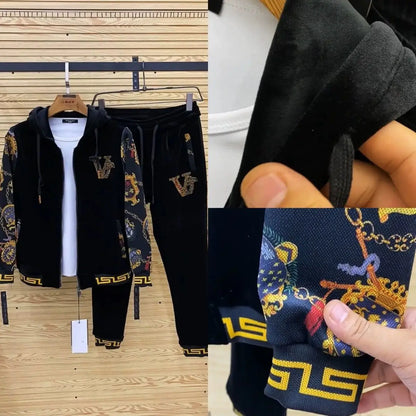 Men's autumn casual two-piece set, new coat, pants, fashionable youth suit.