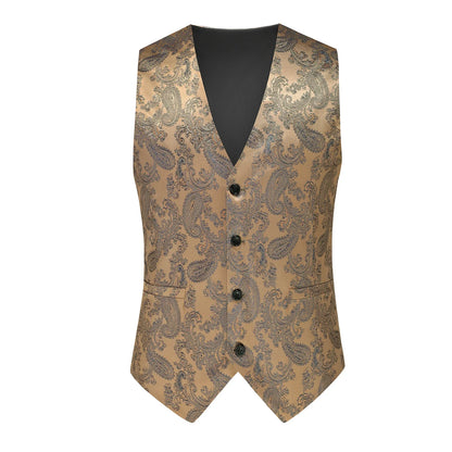 2026 New Mens Gold Steampunk Vest, Asian Size Blue Sleeveless Slim Dress Vests, Red Silver Waistcoat