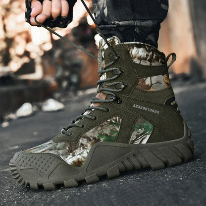 Outdoor High Top Mens Waterproof Fashion Platform Sneakers Ankle Botas Casual Shoes Combat Boots Male Black Large Size 47