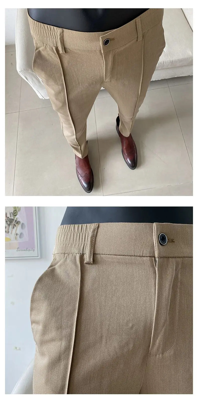 Summer New Light Thin Solid Color Suit Pants High Quality Slim Fit Stretch Trousers Men's Formal Business Social Dress Pants