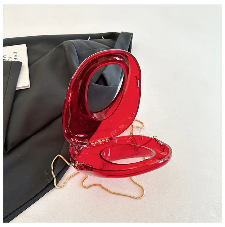 Acrylic Going Out Handbag Ins Famous Fashion Glossy Women's Dinner Bags Diagonal Span Wrist Bag Shoulder Messenger Bag