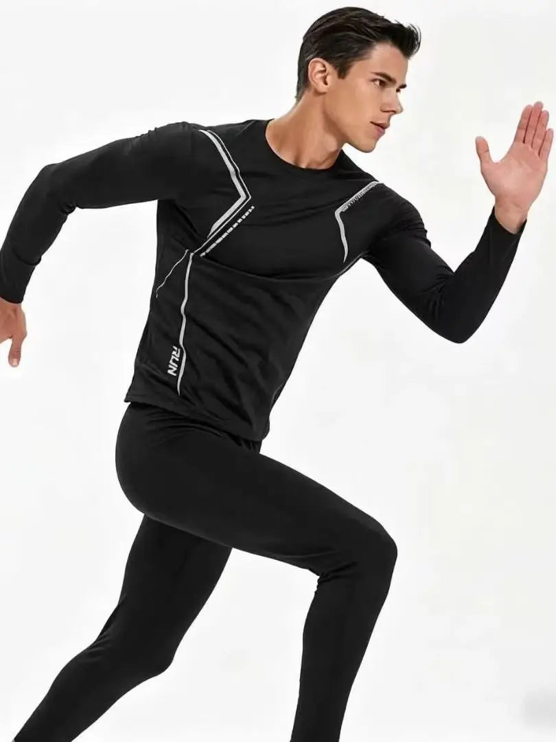 Men's Single-Piece Thin Breathable Quick-Dry Moisture-Wicking Long Sleeve Compression Shirt for Summer Running Fitness