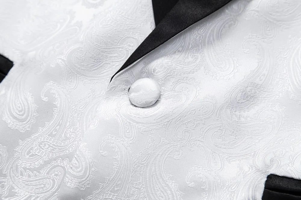 2026 New Men's Red Cashew Flower Blazer, Wedding Party Dress Jacket, White Blue Black Brands Blazers Coat, S M L XL XXL