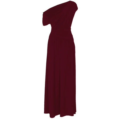 One Shoulder Ruched Sleeveless Solid Pleated Sexy Irregular Y2K Maxi Dress Summer Elegant Party Women Clothes Vacation
