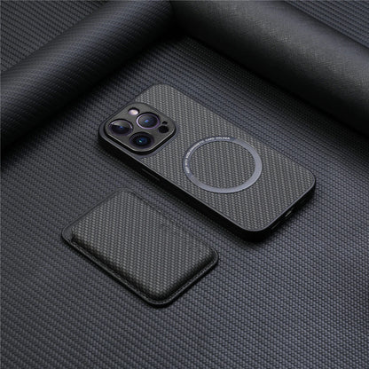 Carbon Fiber Style PU Leather for Magsafe Case for iPhone 17 Air 16 15 Pro Max 16e 14 Plus 11 12 13 Mini Cover Card Holder LM2