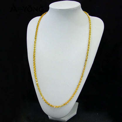 Luxury Arabic Long Necklace 21k Gold Plated 80cm 160cm Italian Vintage Chains Dubai Muslim Women Wedding Party Jewelry Gifts