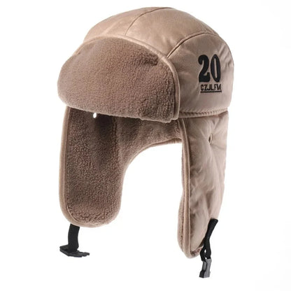 Men Winter Bomber Hat With Goggles Outdoor Motorcycle Windproof Warm Faux Fur Pilot Earflap Hat Leather Thermal Ushanka