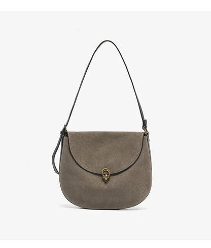 Autumn Winter women's Natural suede leather Crossbody Shell Bag Fashionable Shoulder Handbag Lady Luxury Designer saddle Bag