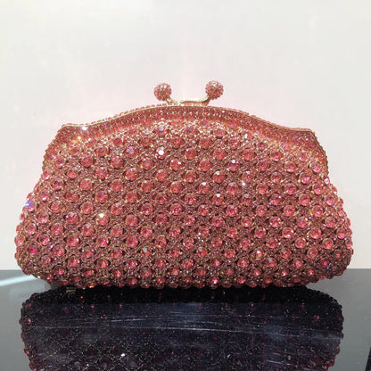 Women Elegant Silver Formal Rhinestone Clutch Purse Banquet Party Wedding Crystal Evening Bag Luxury Diamond Bridal Handbag