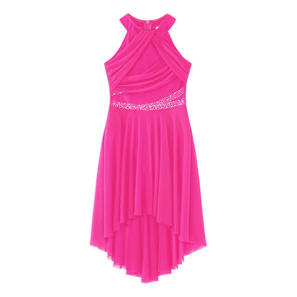 Toddler Girls Rhythmic Gymnastics Ballet Lyrical Contemporary Dance Costume Rhinestone Leotard Skating Jersey Tango Dresses