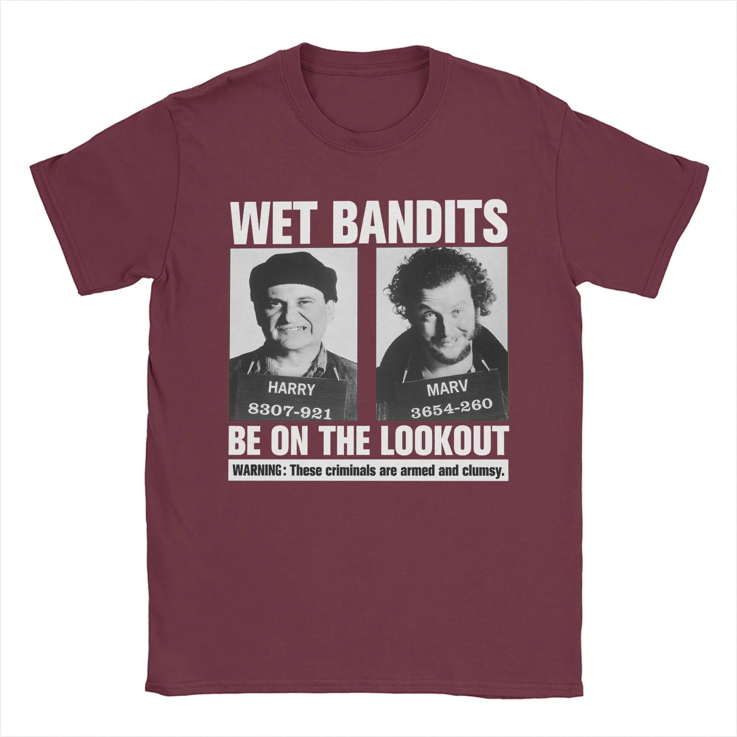 Home Alone Wet Bandits T-Shirt for Men  Vintage Pure Cotton Tee Shirt Crew Neck Short Sleeve T Shirt Printed Tops