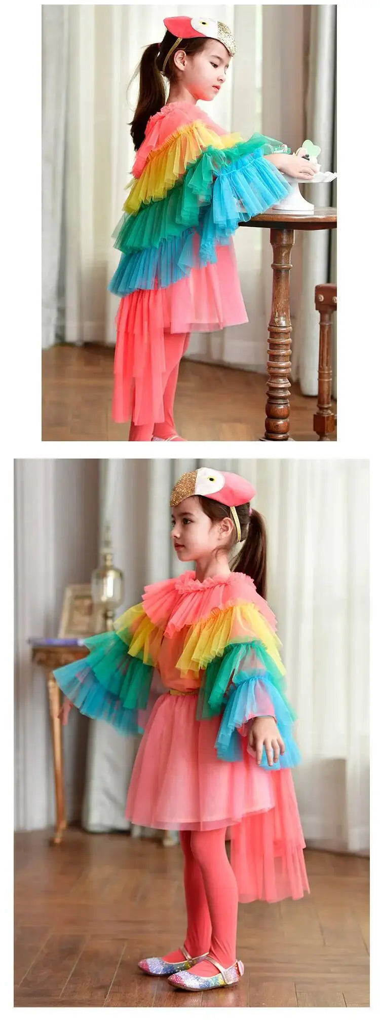 Halloween Children's Costume Cosplay Animal Parrot Performance Costume Kid Cloak Kindergarten Prom Animal Clothing