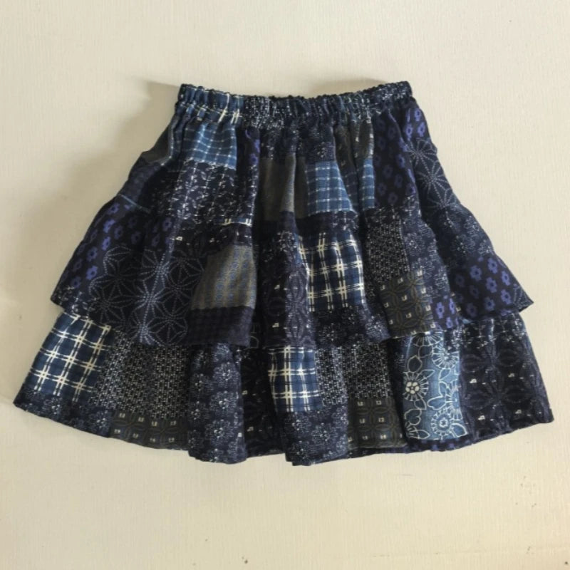 Summer American Retro Preppy Style Mini Skirt Women Y2k Harajuku Vintage Print Short Skirt Gothic Punk Fashion A-Line Skirt New