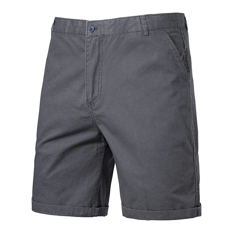 Men Casual Cotton Shorts Golf Dress Shorts Light Weight Sports Casual Knee Shorts Men's Bermuda