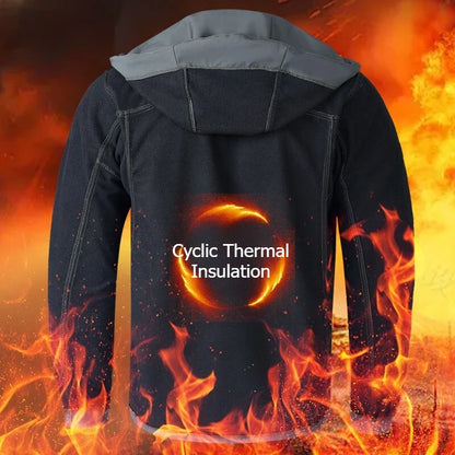 Men's Outdoor Jackets Fleece Lining Windbreaker Waterproof Winter Warm Jacket for Men Detachable Hat Men's Coats