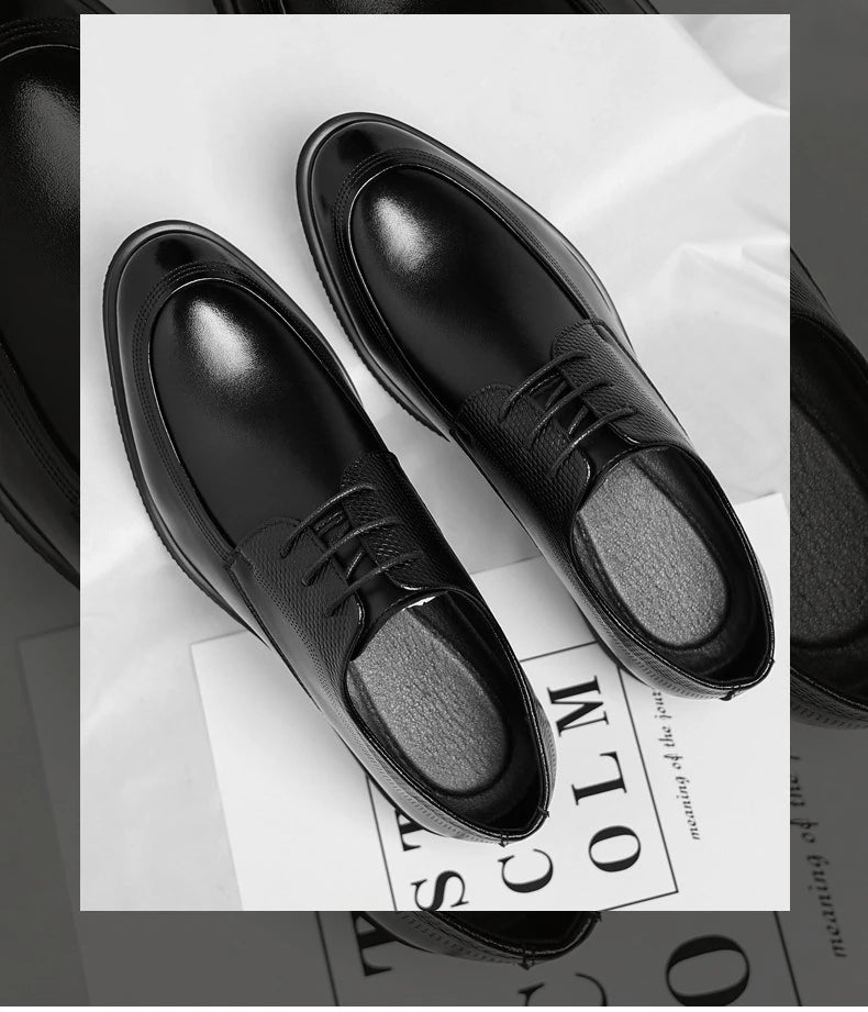 Spring Summer Hallow Dress Shoes for Men Solid Color Fashion Business Casual Shoes Male British Lace Designer Leather Shoe Man