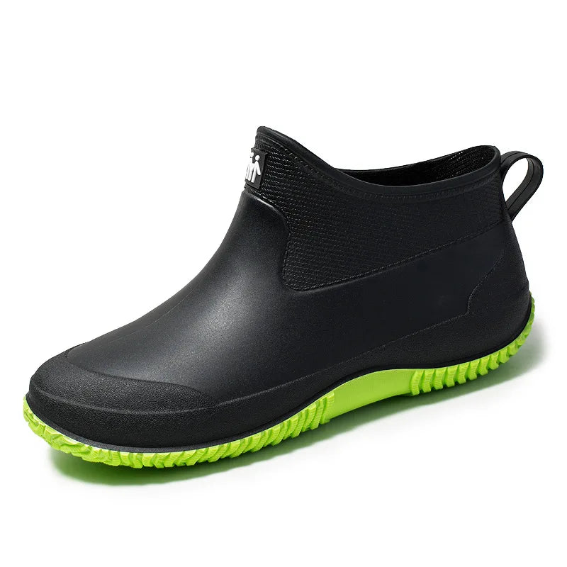 Men's Rain Boots Women's Ankle Water Shoes Non-slip Waterproof Safety Work Shoes Warm Cotton Platform outer wear Couple Lovers