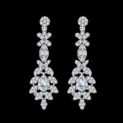 Luxury Women's Jewelry Elegant Style Bride CZ Necklace Earrings Bracelet Ring Jewelry Set&M Bride Large Wedding Jewelry Set