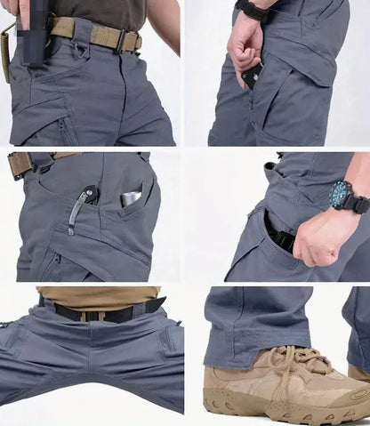 Mens Waterproof Cargo Pants Elastic Multiple Pocket Male Trousers Outdoor Joggers Pant Plus Size Tactical Hiking Pants