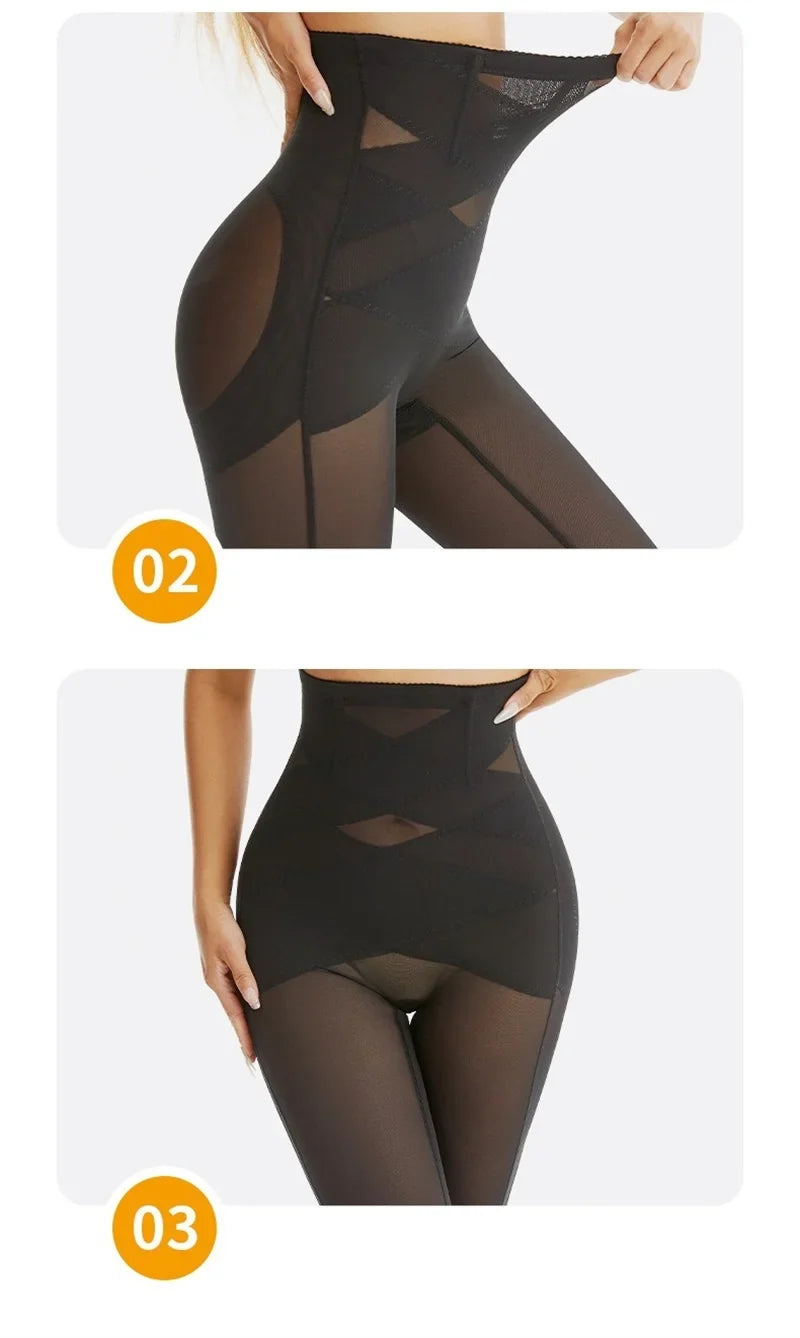 Knee Length Mesh Thigh Slim Shapewear Short Butt Lifting Shorts High Waist Control Panties Breathable Body Shaper Summer