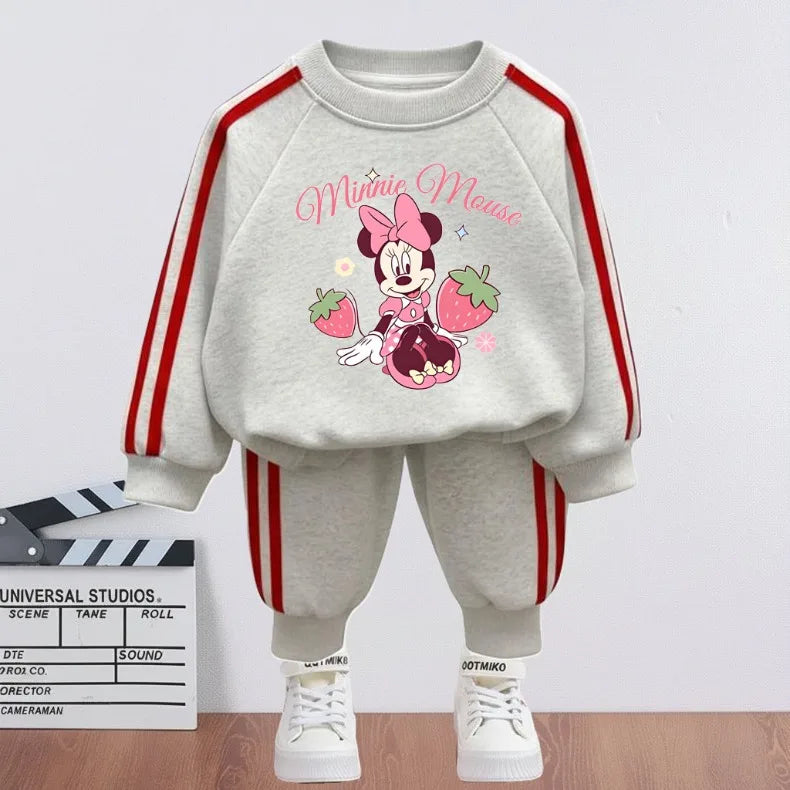 2026 Spring New Style Children Clothing Sets Girls O Neck Hoodies and Side Stripe Trouser Two Piece Kids Casual Sweatshirts Set