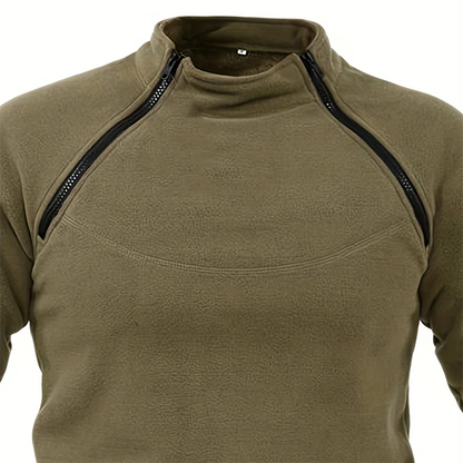 Mens Tactical Pullover Casual Military Sweatshirt Fleece Jacket Standing Collar Pullover Solid Color Sweater Windproof Clothes