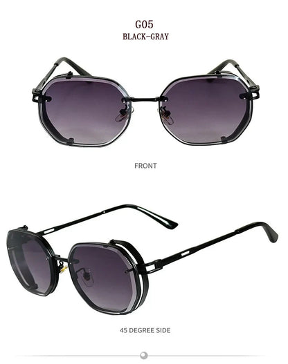 2024 Steampunk Sunglasses For Men Fashionable Square Punk Fashion Glasses Designer Sunglasses Women Trendy Gafas De Sol Hombre
