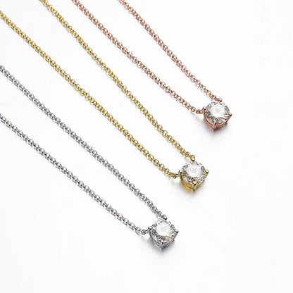Luxury 1/2/3/5CT Real D Color Moissanite Pendant Necklace For Women Men 925 Silver Plated 18K Bridal Neck Fine Jewelry Gift