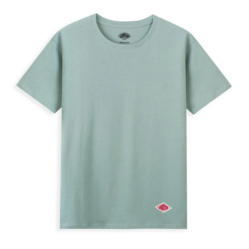 2025 Exported To Japan Orders Classic Embroidery Fashion Solid Simple Loose Short Sleeve Cotton Couple T-shirt Men/Women Top