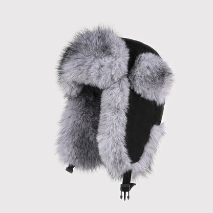 High Quality Winter Imitation Fox Hair Lei Feng Hat for Men and Women Thickened Warm Cycling Ear Protection Russia Bomber Hats