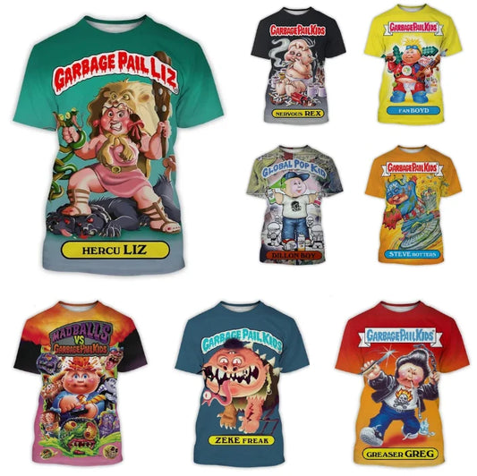 Cartoon Garbage Pail Kids Graphic T-shirts 3D Print Kid Anime Tees Fashion Men Women Short Sleeve O-Neck Tshirt Harajuku Y2k Top