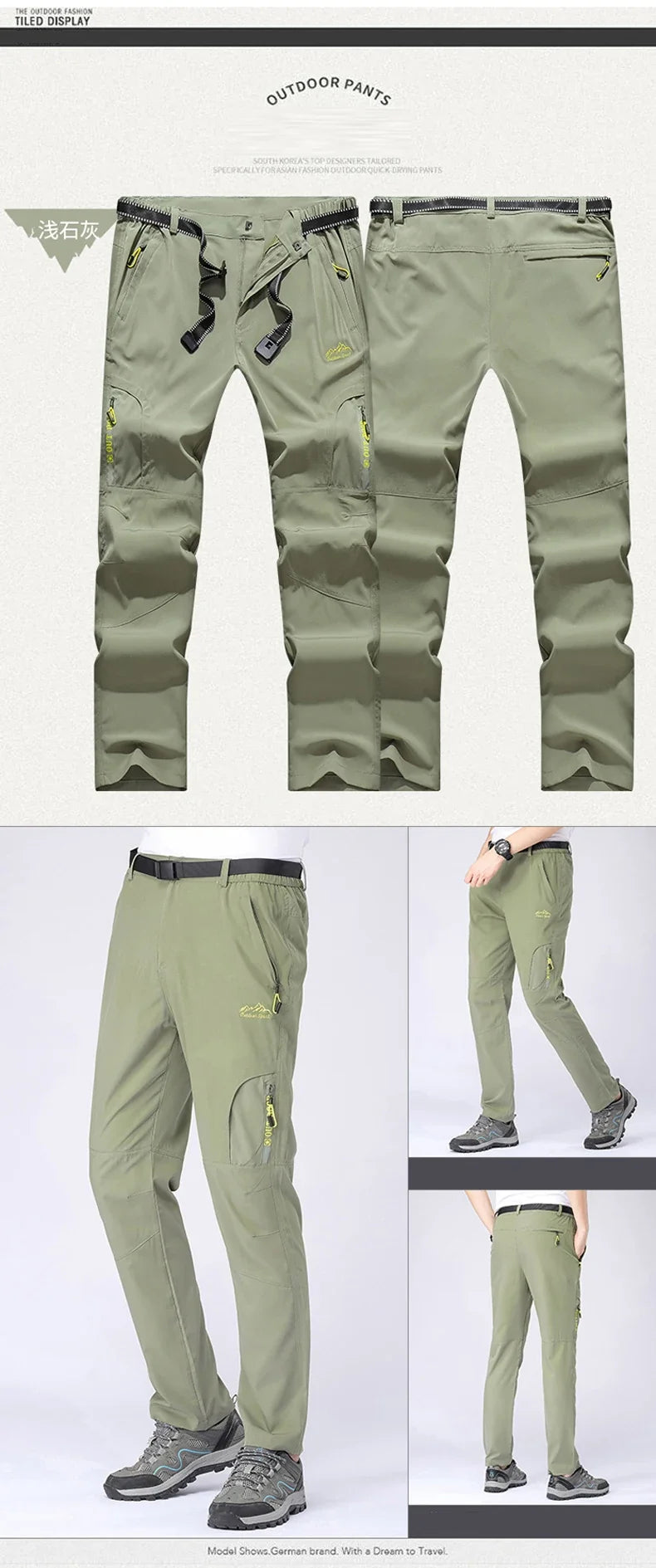 5XL Summer Quick Dry Hiking Pants Men Stretch Waterproof Tactical Pants Zipper Pockets Trousers Lightweight Fishing Pants