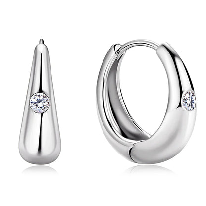 Exquisite Moissanite Diamond Hoop Earrings for Women 100% S925 Sterling Silver Plated 18k Yellow Gold Huggie Earring Wholesale