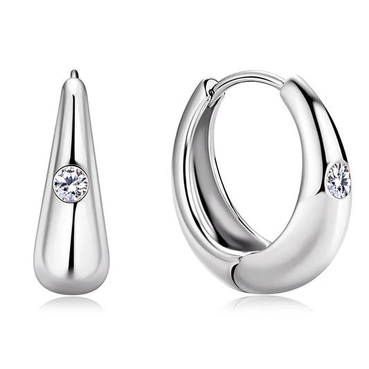 Exquisite Moissanite Diamond Hoop Earrings for Women 100% S925 Sterling Silver Plated 18k Yellow Gold Huggie Earring Wholesale