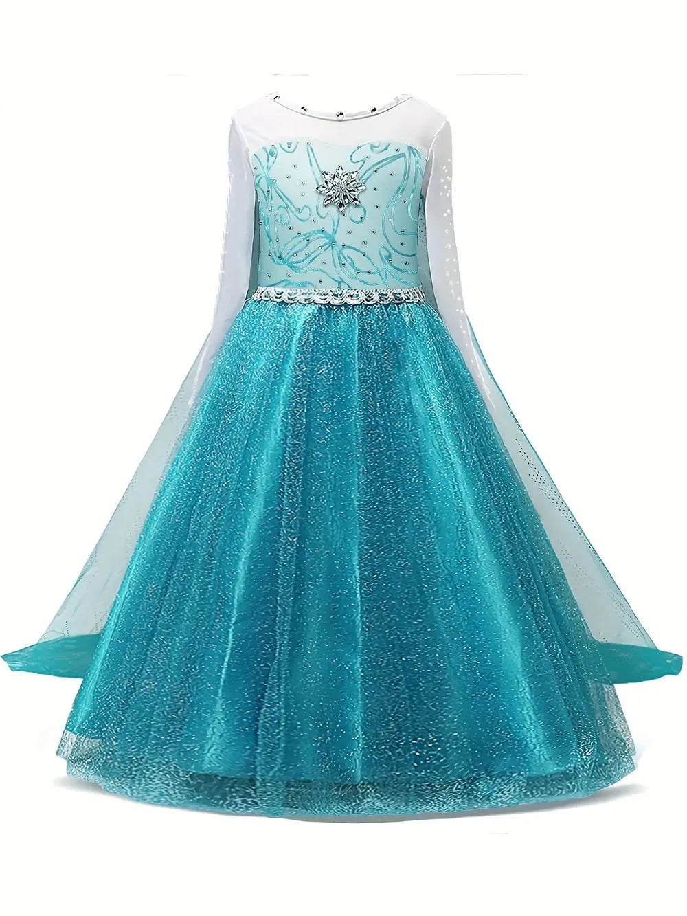 For 2-10 Year Cosplay Fancy Queen Frozen Elsa Anna Costume Girls Princess Dress Toddler Halloween Party with Decorative Fittings