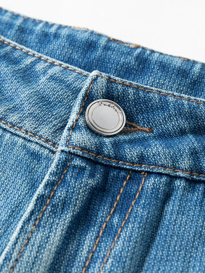 2026 Spring Women's High Waist Retro Washed Straight Leg Denim Pants - Versatile Elegant Design for Casual and Daily Wear
