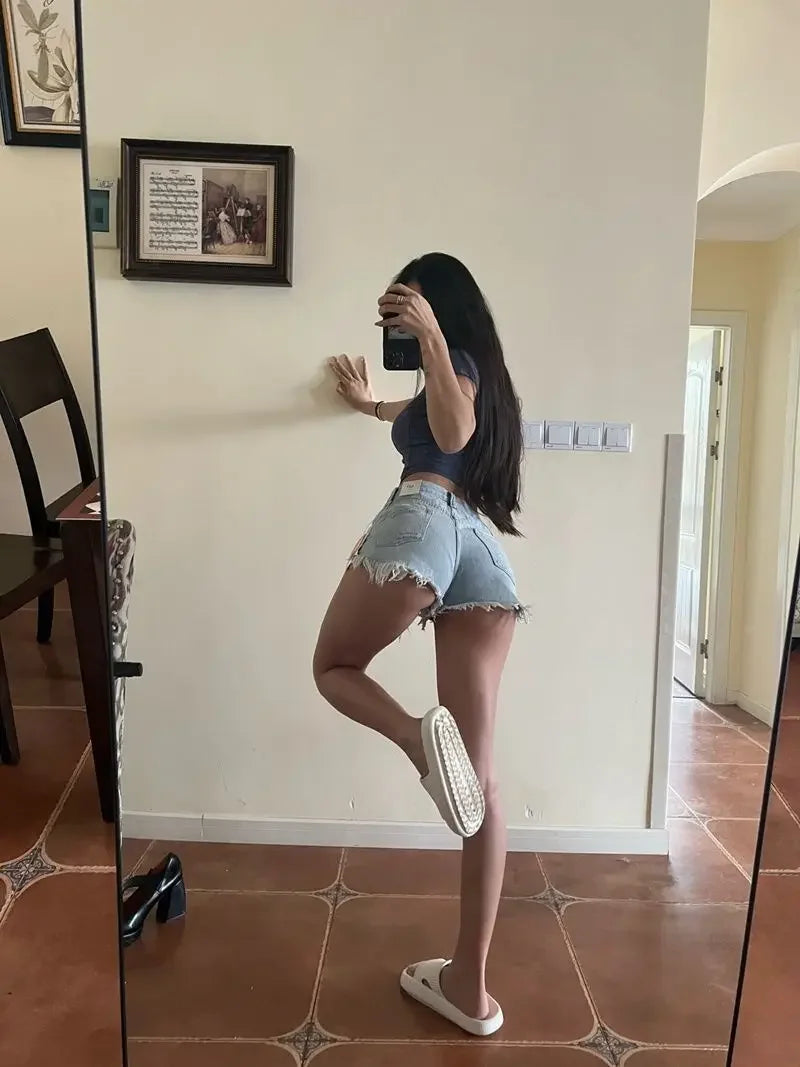 New In Summer Female Short Jeans Pants High Waist Women's Denim Shorts Offer High Quality Korean Style To Wear Outdoor Hot Kpop