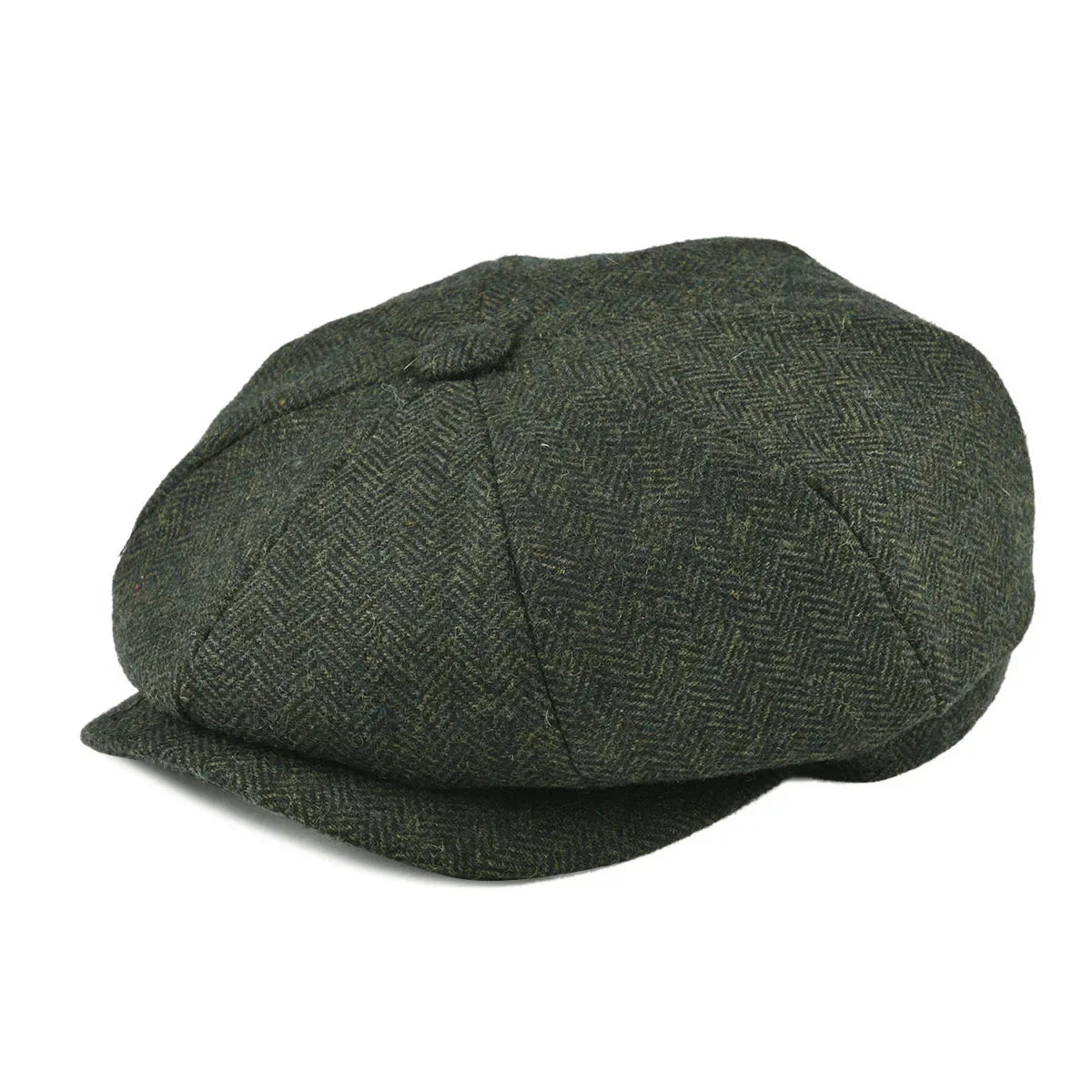 Wool Tweed Newsboy Cap Herringbone Men British Gatsby Retro Hat Driver Flat Cap for Male Vintage Herringbone Beret