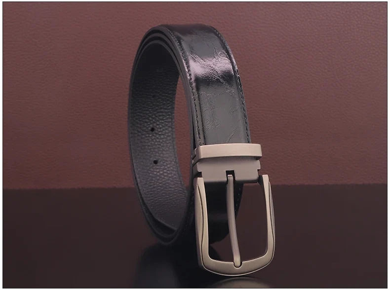 High quality pin buckle genuine leather fashion designers belts men casual luxury gray Cowskin young men ceinture homme B584