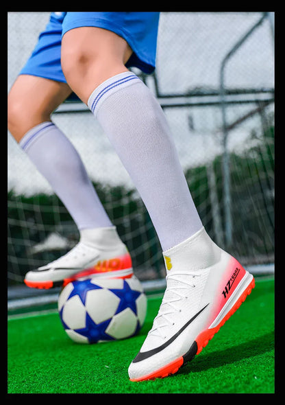 New Men Soccer Shoes Breathable Cleats Adult Outdoor Sport Football Boots Training Boys Long Spikes Non Slip Match Comfortable