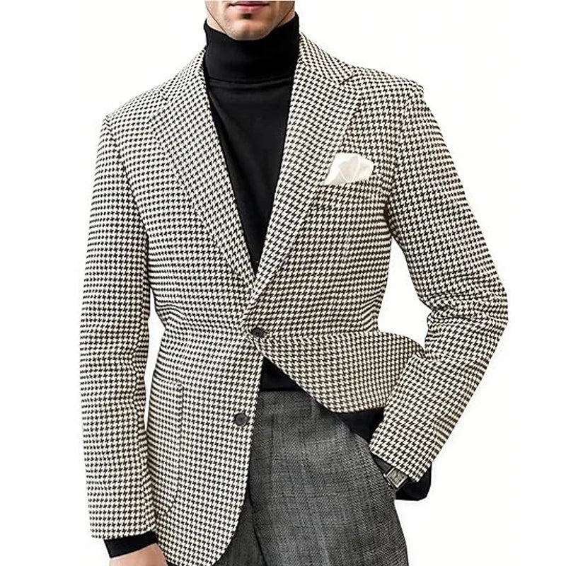 Men's Camel Velvet Blazer with Leather Patchwork Slim Fit Formal Casual Tuxedo Jacket Two-Tone Business Suit Coat